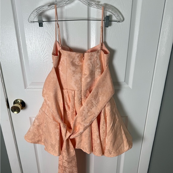 House of CB Rosalinda Peach Jacquard Mini Bow Gown S - Picture 6 of 9